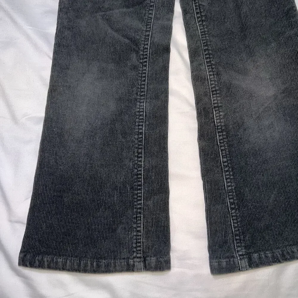 Ralph Lauren Pants Girl Size 6X Black Corduroy Cotton Stretch Elastic Waist Fade